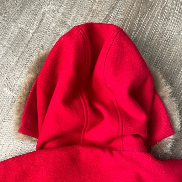 Vintage Red WOOLRICH Hooded Wool Womens Winter Coat Buffalo Plaid Lining - Picture 13 of 13